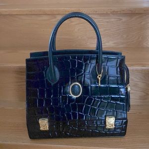 Very fashionable real leather ladies bag with mirror makeup section and 2 locks